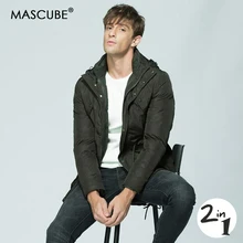 MASCUBE зимняя мужская куртка новые теплые парки одежда 2в1 съемные длинные пальто jaqueta masculina erkek Мон sudadera hombre