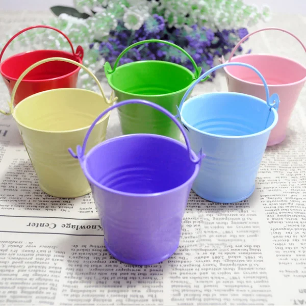 24pcs/lot Mini tin candy buckets wedding pails wedding favor metal