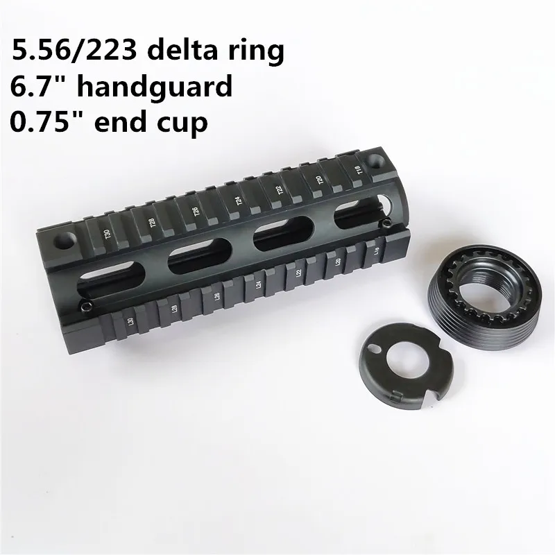 

6.7 Inch Quad Rail Handguard with End Cup and Delta Ring for AR15