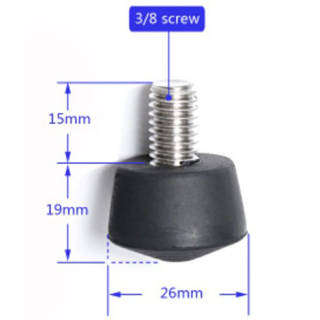 Алюминиевый сплав резиновый штатив ноги монопод Спайк 3/8 'Резьбовая резьба резиновый штатив Спайк ноги для дополнительной стабильности