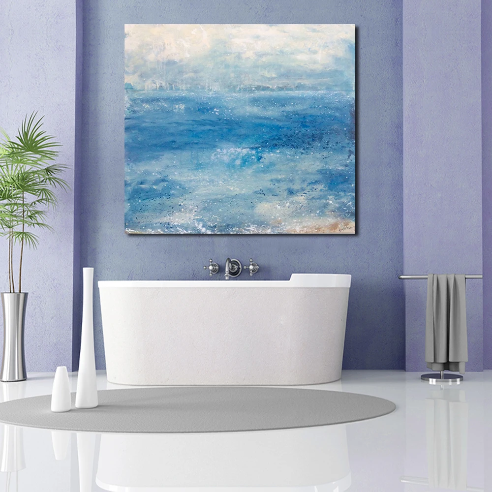 

JQHYART Abstract The Calm Sea Paintings For Living Room No Frame Modern Wall Decorative Pictures Art Canvas
