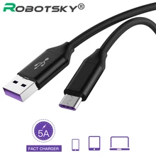 

Robotsky Nylon USB Type C Cable 5A Fast USB-C Type-C Charging Data Cable for Samsung Galaxy S7 S8 S9 Note 8 Huawei Mate 10 P20