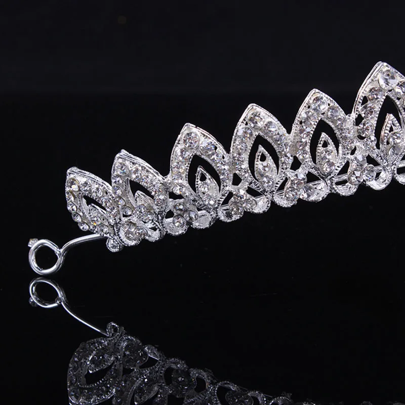 KMVEXO великолепные с украшениями в виде серебристых кристаллов из сплава в форме сердца в виде короны из горного хрусталя для костюмированного бала, диадема, корона, свадебные аксессуары для волос