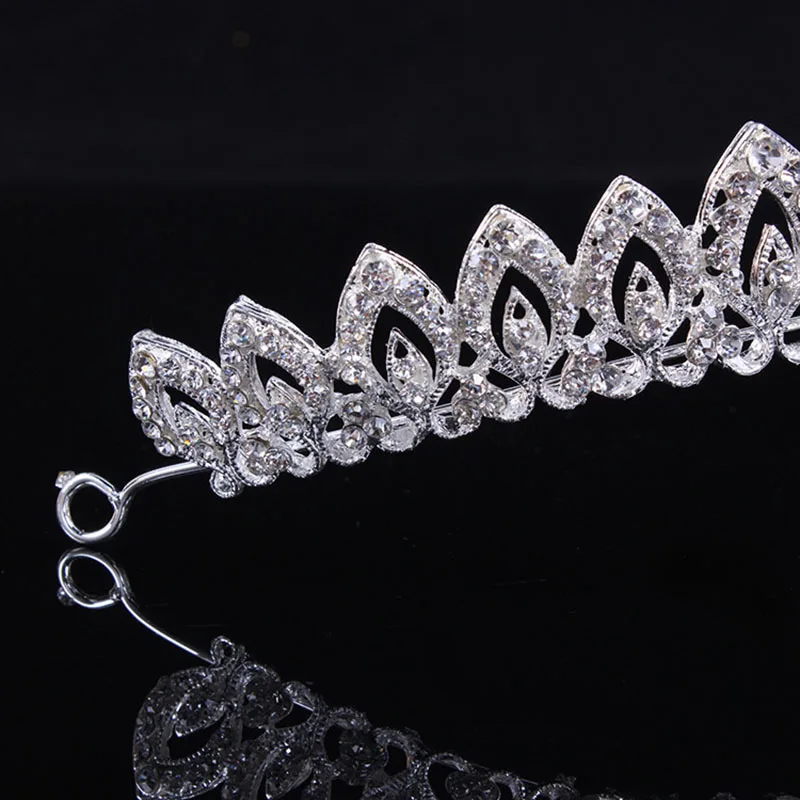  KMVEXO Gorgeous Silver Crystal Alloy Heart Bridal Tiaras Crowns Rhinestone Pageant Prom Diadem Crow