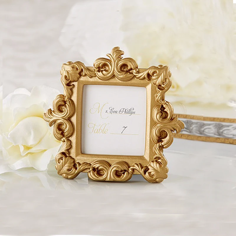 

50pcs lot wedding favors party gifts Baroque gold place name card holder photo frame decoration