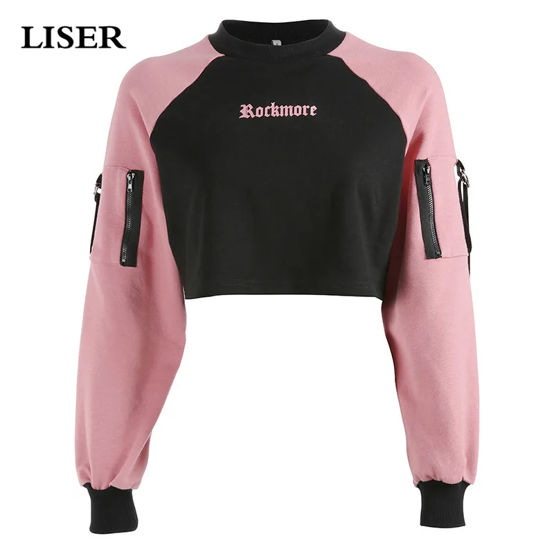 LISER Sweatshirt Blackpink Womens Clothing Long Sleeve Short Ribbon Tops Streetwear 2019 Spring Kpop Pullover LISER Sweatshirt Blackpink Womens Clothing Long Sleeve Short Ribbon Tops Streetwear 2019 Spring Kpop Pullover