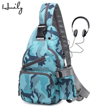 HMILY Для женщин груди мешок многофункциональный рюкзак для Для женщин и мужская мода камуфляж слинг мешок Повседневное сумка для отдыха Для мужчин Дорожная сумка Мода