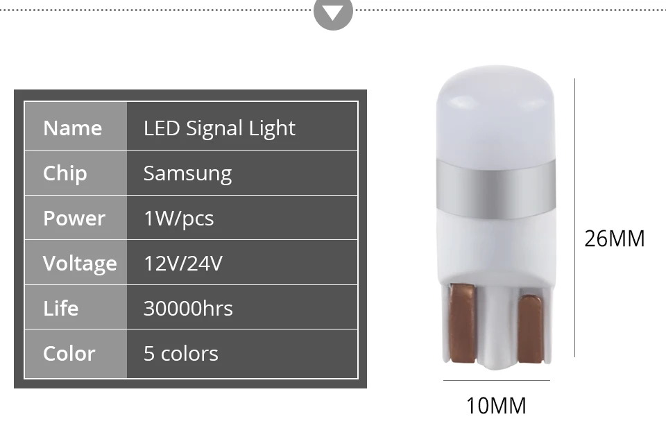 Car T10 W5W Led Signal Light 194 LED COB Canbus Led Auto Interior Lamp Red Yellow Green License Plate Lights Bulb 6500K 12V 24V  (1)