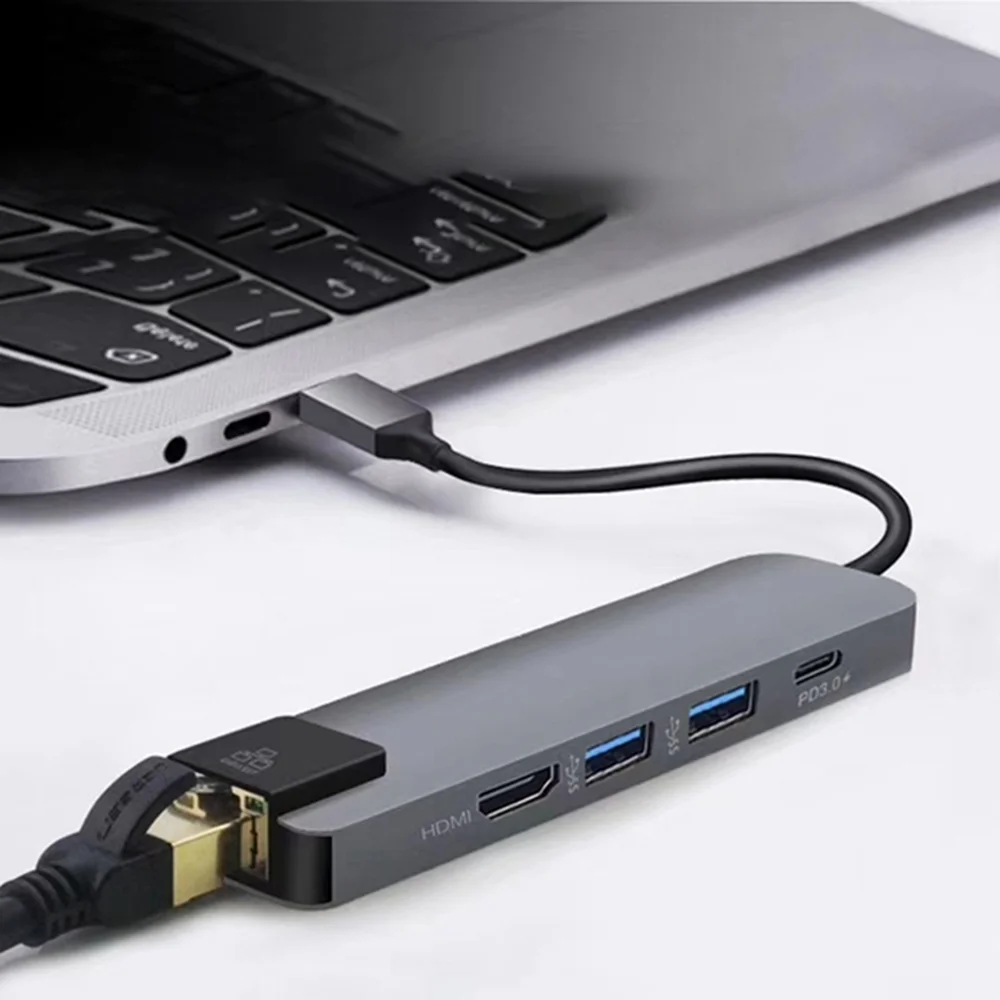 5 в 1 концентратор адаптер usb type C Hdmi 4K USB C к Gigabit Ethernet Rj45 Lan адаптер для Mac Book Pro Thunderbolt 3 USB-C зарядное устройство P