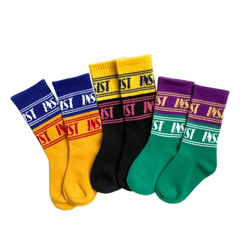 

children's short socks sport cotton baby summer spring socks for girls boys Breathable Contrast color kids toddler letter socks