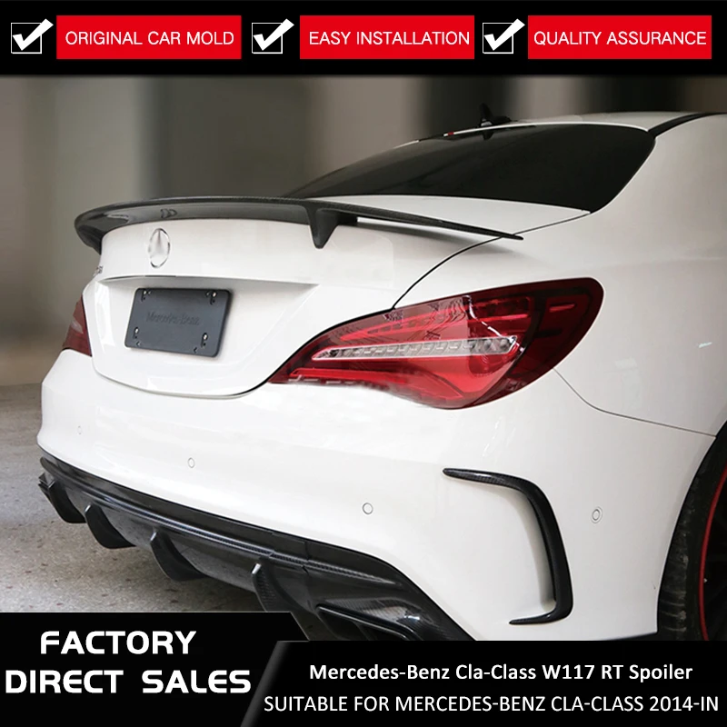 Для Mercedes-Benz CLA W117 CLA180 CLA200 CLA250 CLA260 CLA45 спойлер на задний багажник из углеродного