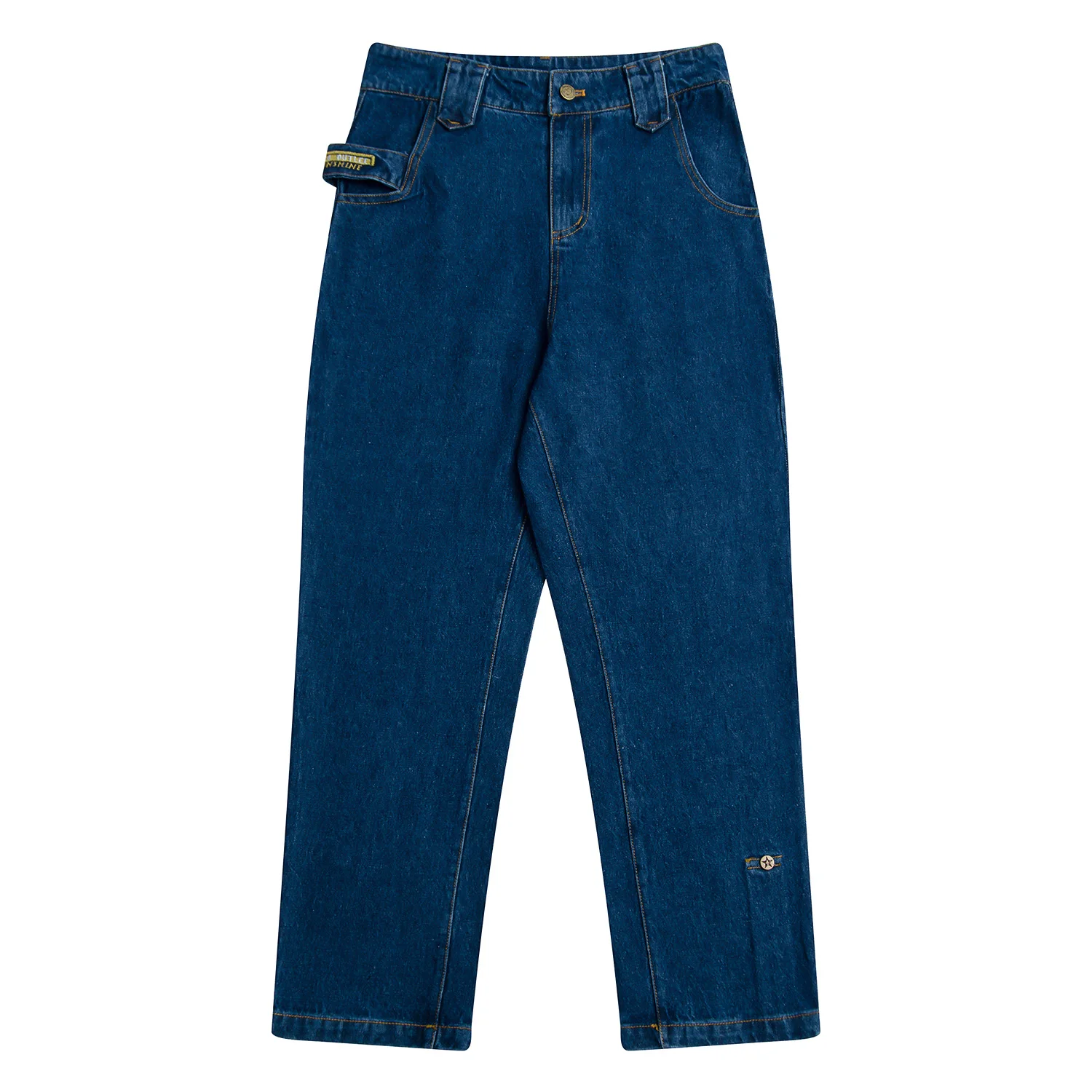 

Spring Autumn Fashion Design Women Denim Trousers Full Length High Waist Jeans Letters Embroidery Straight Pants Vintage