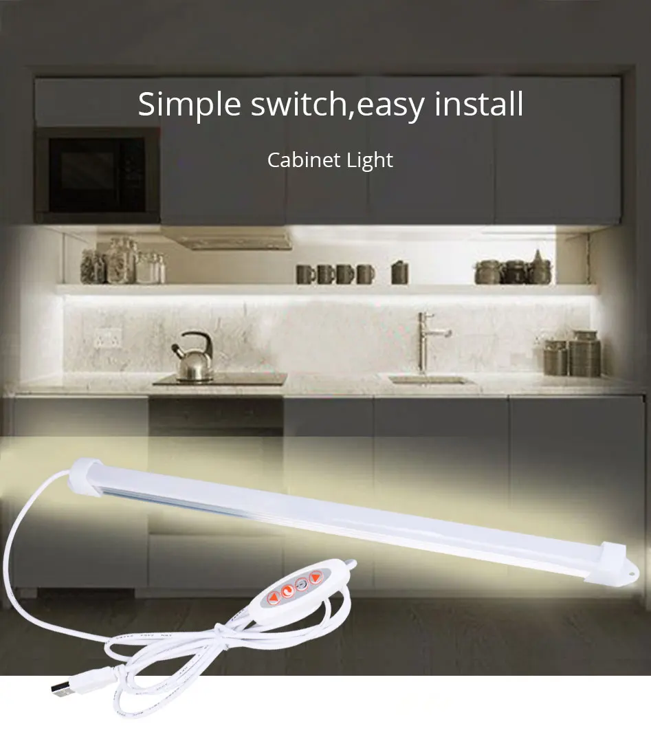 5v Silver Under Cabinet Led Light Bar Wireless Rechargeable Counter Kitchen Cupboard Hardwired Downlights Bookcase Stick Slim (7)