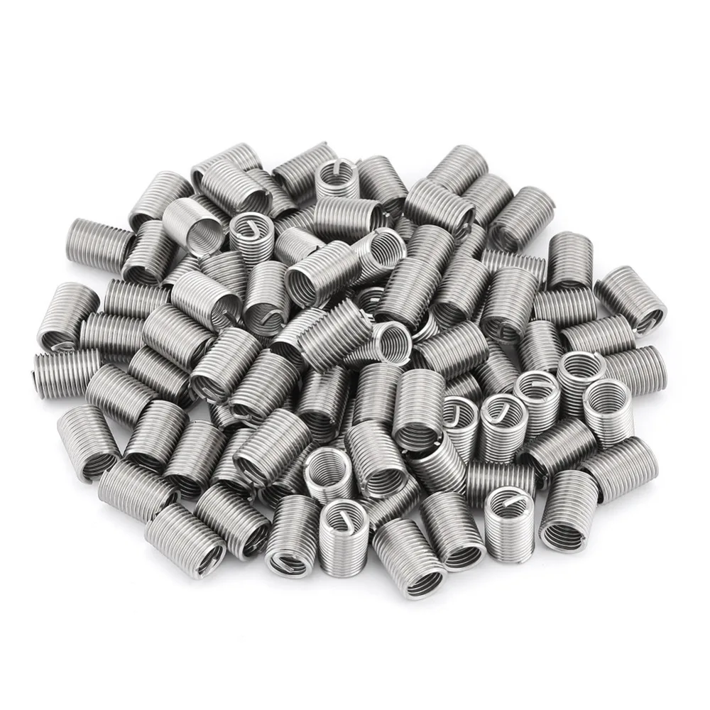 100pcs M10 Threaded inserts Stainless Steel Wire Screw Sleeve Thread Repairing Tools Kit M10*1.5 2.5D insert Fastener |