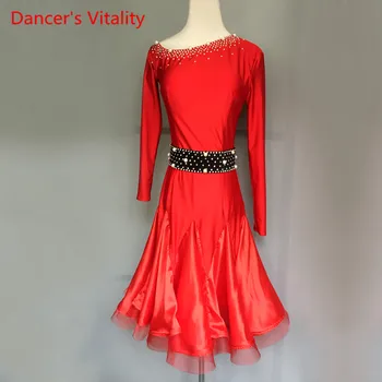 

2018 New Kids/Adult Latin Dance Dress Luxury Diamond Women Girls/Lady Ballroom Waltz Tango Dance Dresses Latin Performance Wear