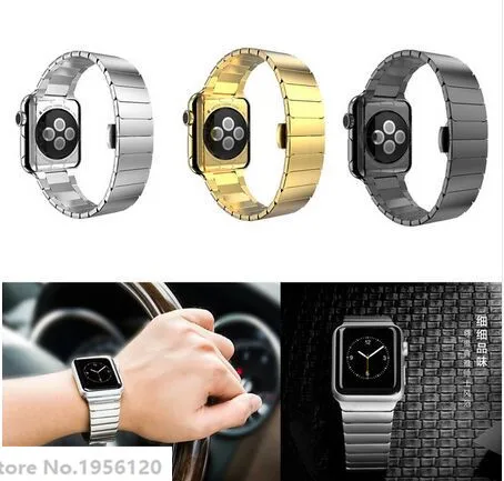 

Top quality Butterfly clasp Lock Link loop band stainless steel for Apple Watch band link bracelet strap 38mm 42mm for iwatch