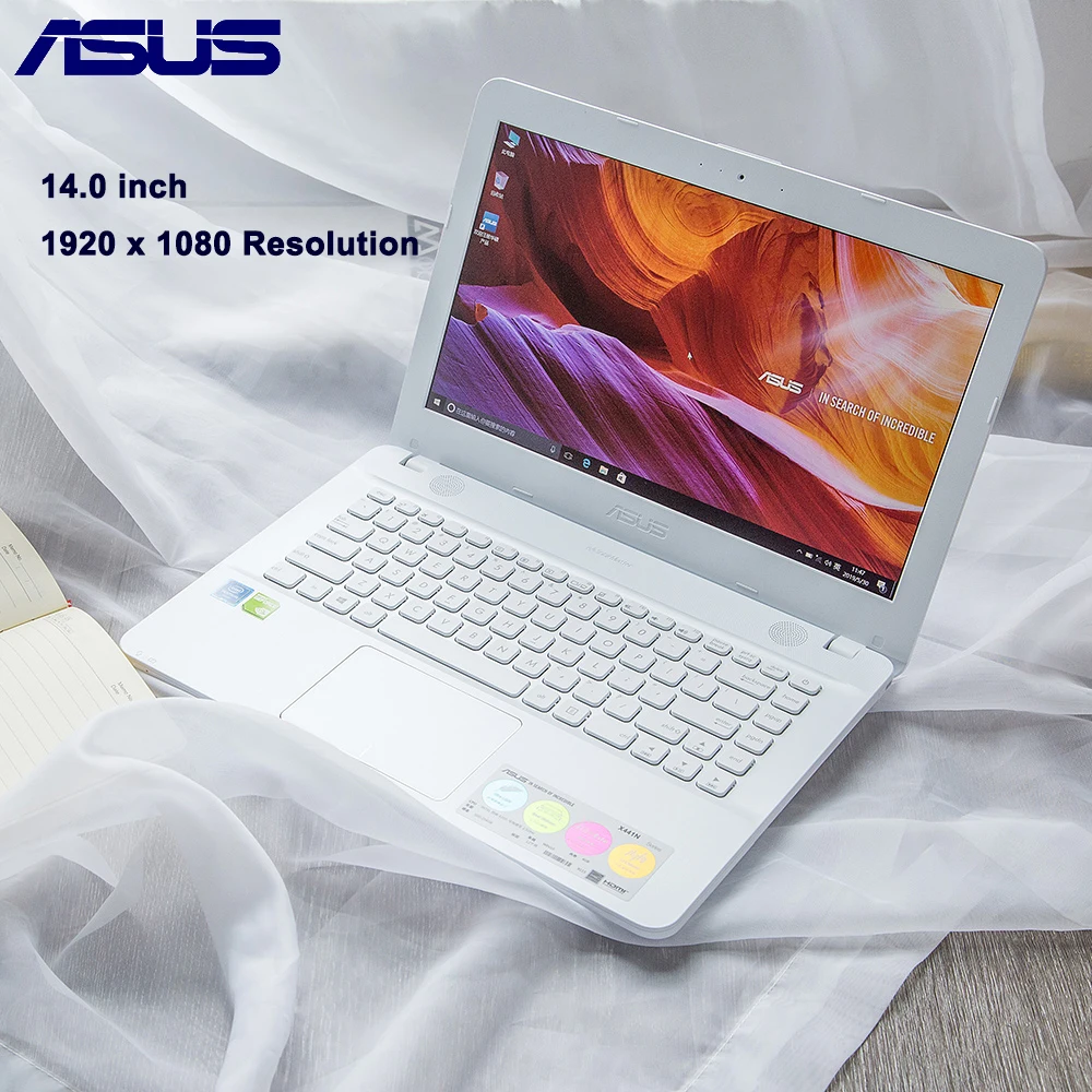 ASUS X441NC 14 0 дюймовый ноутбук с системой Windows 10 ОС Intel Apollo Lake Pentium N4200 четырехъядерный
