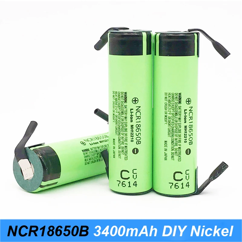 NCR18650B 3,7 V 3400mAh 18650 перезаряжаемый литиевый аккумулятор для 12v набор электроотверток+ толстые сварные полоски se4