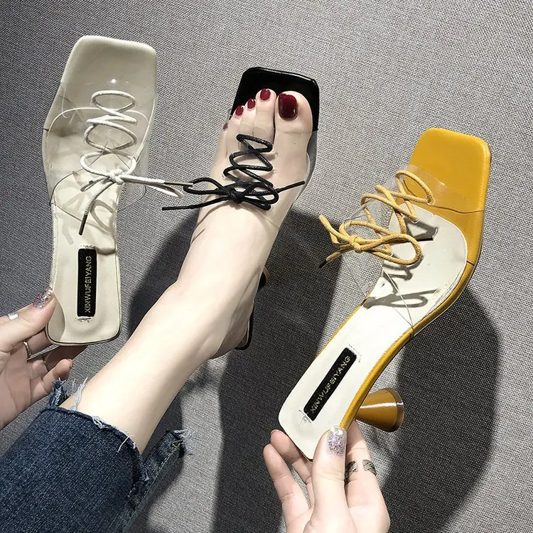 

Female Summer 2019 Brief Slippers Clogs Platform Med Rubber Modis Leather Clear Slides Water Pvc New Allmatch Sandal Spring