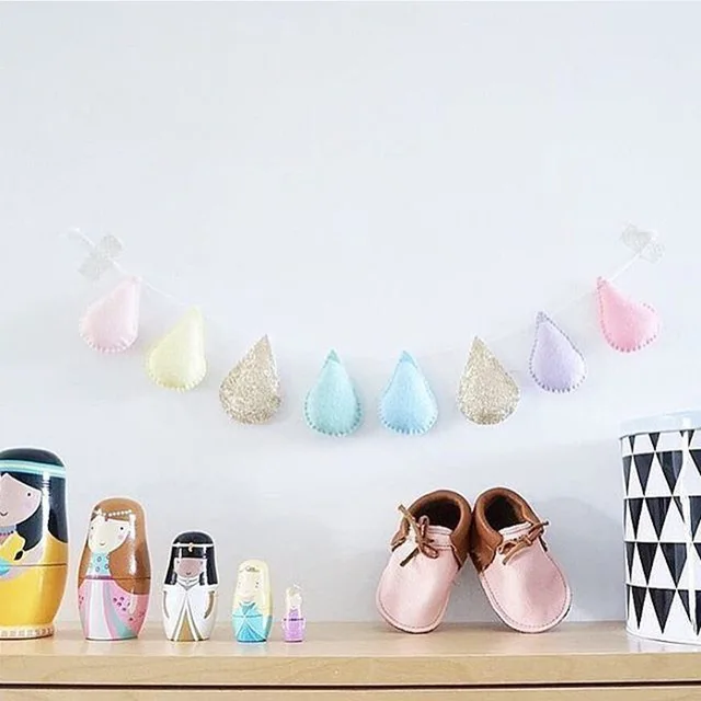 Raindrops Felt Garland Baby Room Wall Decorations Wedding Birthday Raindrops Felt Garland Baby Room Wall Decorations Wedding Birthday Party Hanging Decor Nursery Ornament