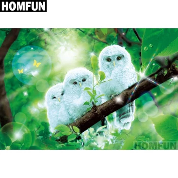 

HOMFUN Full Square/Round Drill 5D DIY Diamond Painting "Forest owl" Embroidery Cross Stitch 5D Home Decor Gift A01223