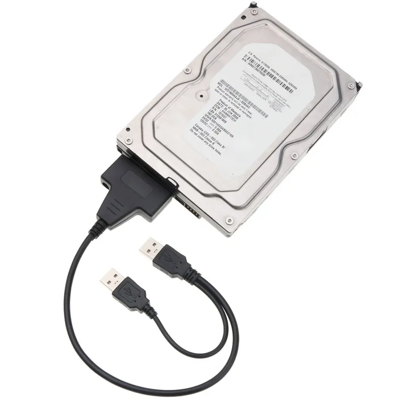 Kebidu двойной USB 2 0 к SATA 22Pin адаптер кабель для 5 дюймового HDD внешнего питания