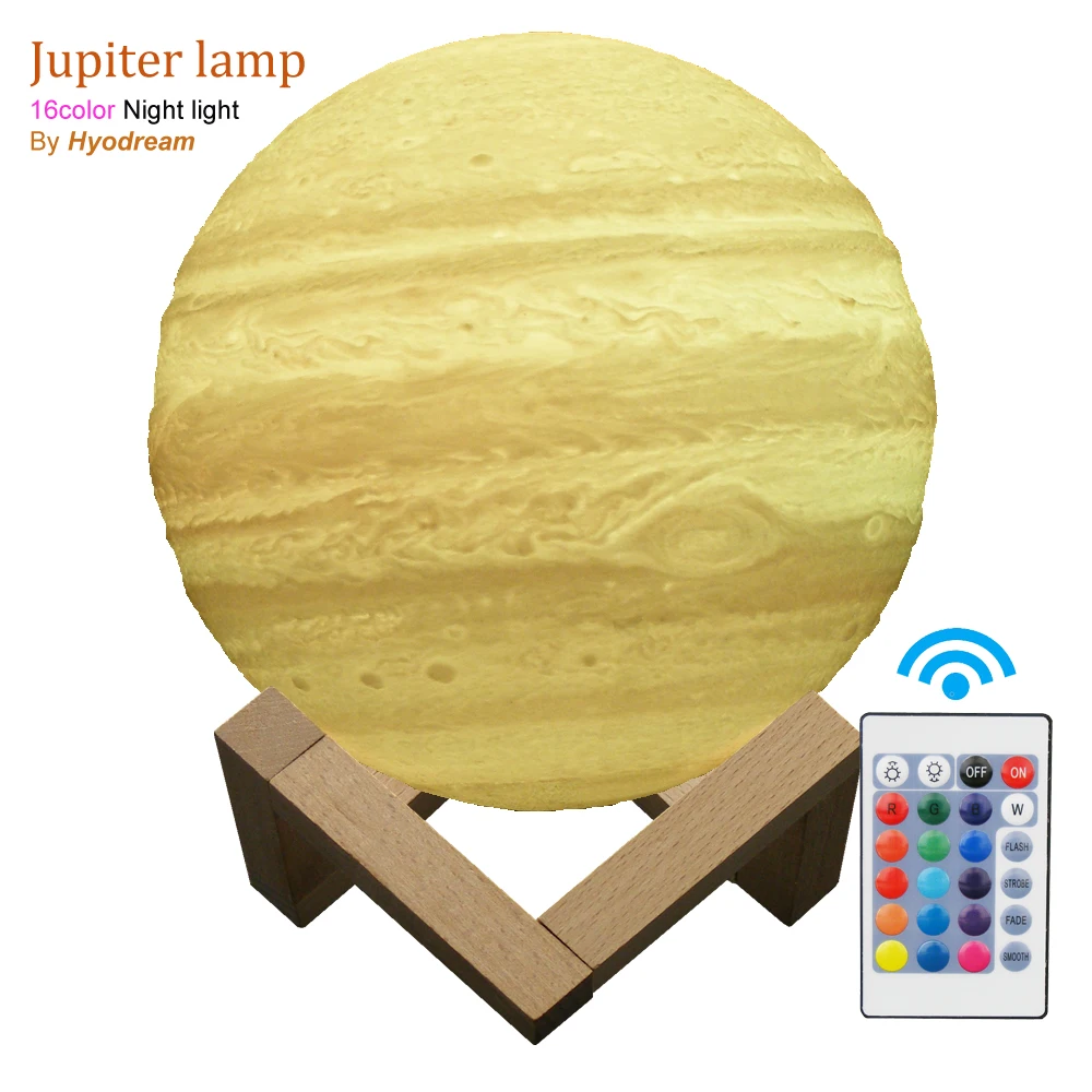 

Hyodream Jupiter Lamp Jupiter Light Night Light for Kids Gift for Women USB Charging and Touch and Remote Control Brightness 3D