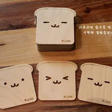 10 шт. smiley шерстяной изоляционный коврик березовый медведь jottings cup pad медведь кофе коврик для посуды