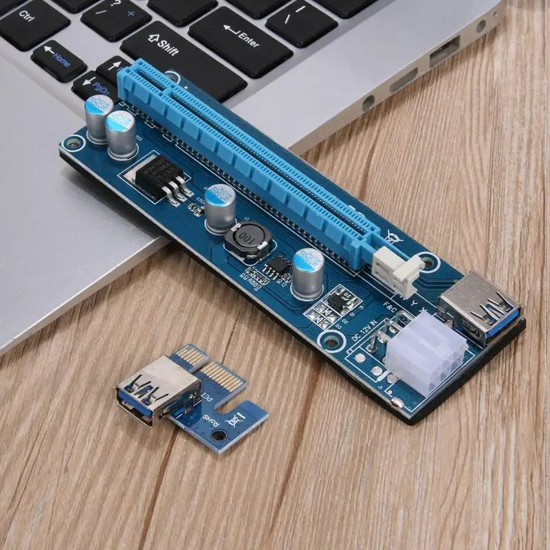 PCI-E 1X до 16X переходник адаптера+ USB 3,0 кабель 15Pin SATA до 6Pin IDE molex кабель питания низкая цена