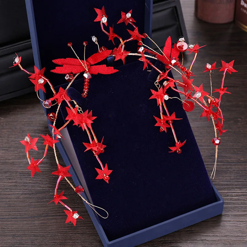 ACRDDK ювелирные изделия для волос Фея Hairband серьги набор очаровательный головной убор ручной работы серьги с длинными кистями свадебная прическа невесты Accrssories