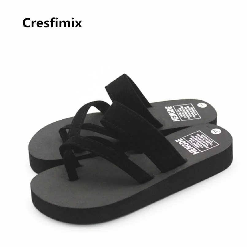 Женские повседневные Черные шлепанцы Cresfimix на низком каблуке женские мягкие и