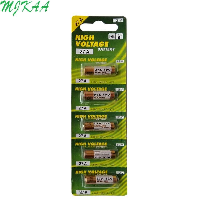

MJKAA 1Card 12v G27A GP27A A27 L828 V27GA EL812 EL-812 CA22 ALK27A A27BP for Doorbell Remote Control Dry Alkaline Battery