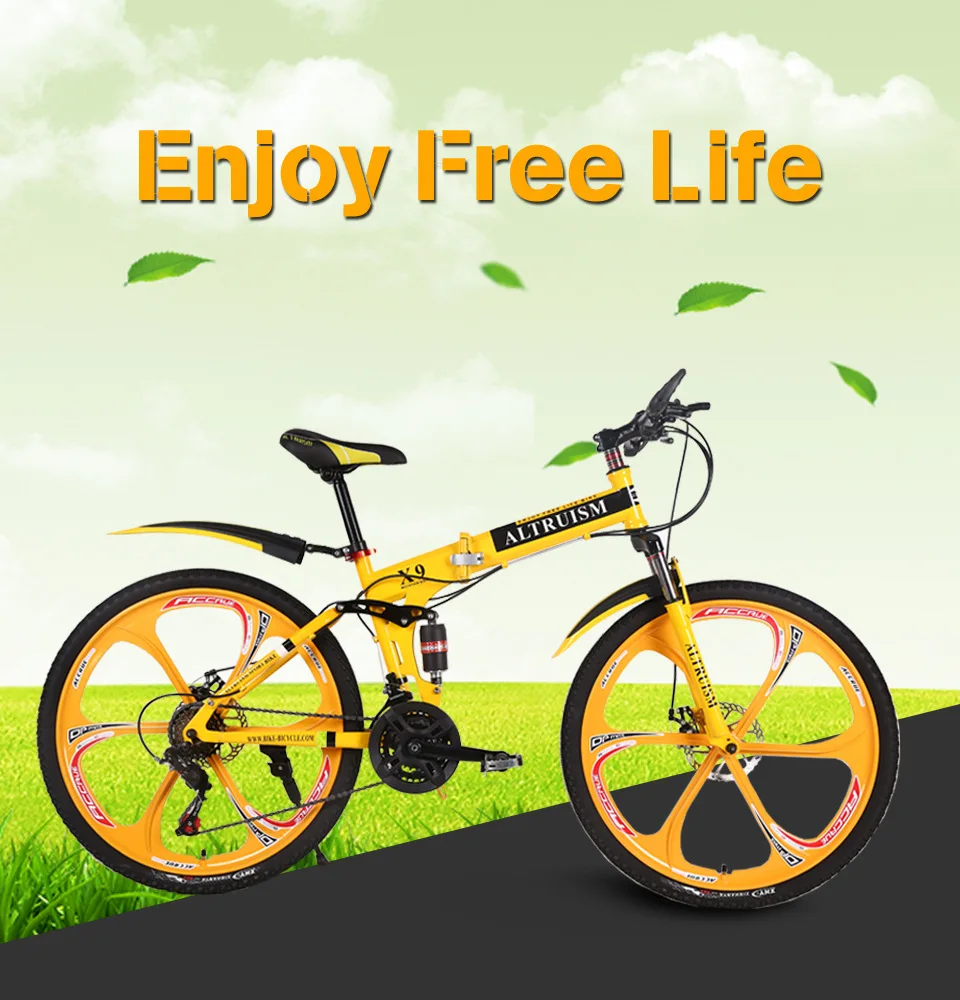 Perfect ALTRUISM Unisex Steel Hard Frame (Non-rear Damper) Double Disc Brake 26*21(160-185cm) Alloy Rim Folding Mountain Bicycl 0