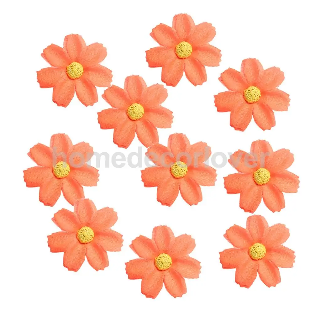 50pcs 4cm Silk Flower Daisies Flower Heads for Wedding/Car/Spring/Home/Garden Decoration Wreath DIY Floral Arts and Crafts