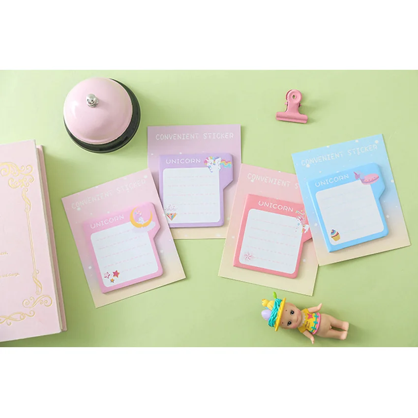 

1pack /lot Creative Unicorn Series Self-Adhesive Memo Pad N Times Sticky Notes Stationery Office School Supplie