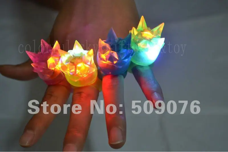 

Free shipping 6pcs/lot led crown finger light Light Up LED Lighting Flashing Finger Ring Toy Gift Rave Party Favor