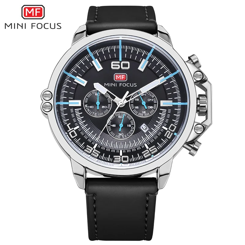 MINI FOCUS Multifunction Chronograph Men's Watches Business Large Dial