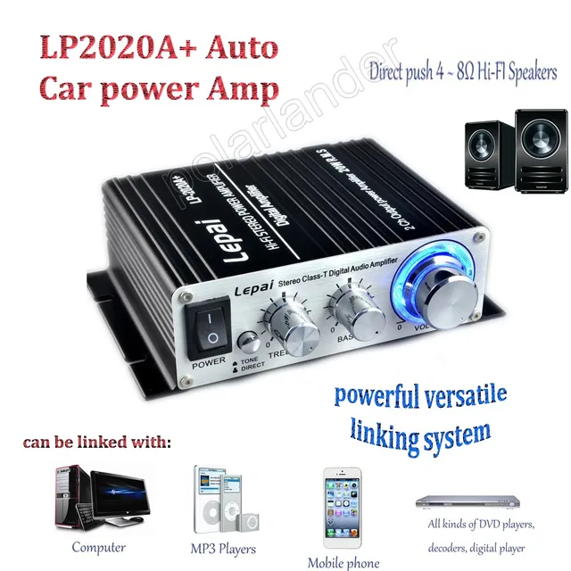 Best Offers 2CH 20WX2 RMS output power amplifier new HI-FI mini digital audio power car amplifier small power amplifier car motorcycle boat 