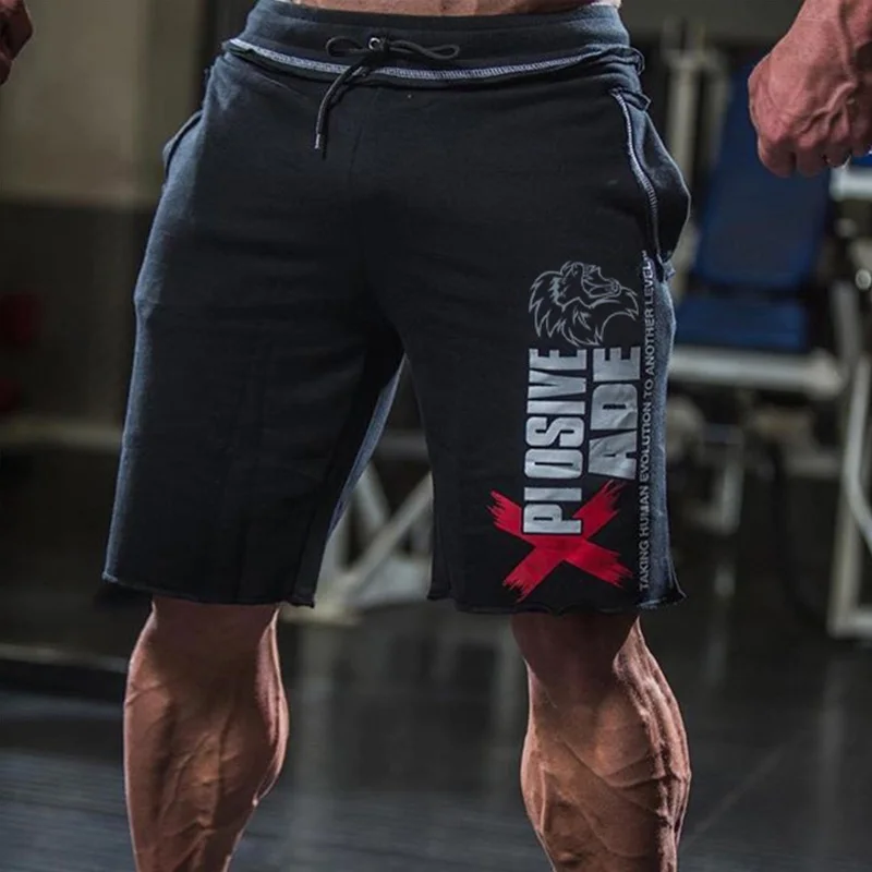

Men 2019 Summer Loose Cotton Shorts Man Gyms Fitness Knee Length Sweatpants Male Jogger Workout Brand Short Pants