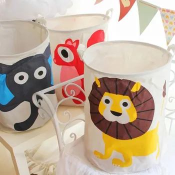 

Zakka Cartoon Linen Storage Basket For Toys Laundry Basket Flodable Washing Clothes Storage Box Home Sundries Organizer Tree