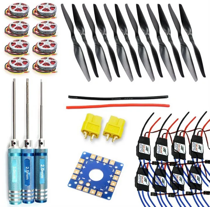 JMT Foldable Rack RC Helicopter Kit KK Connection Board 350KV Brushless Disk Motor 15x5 5 Propeller