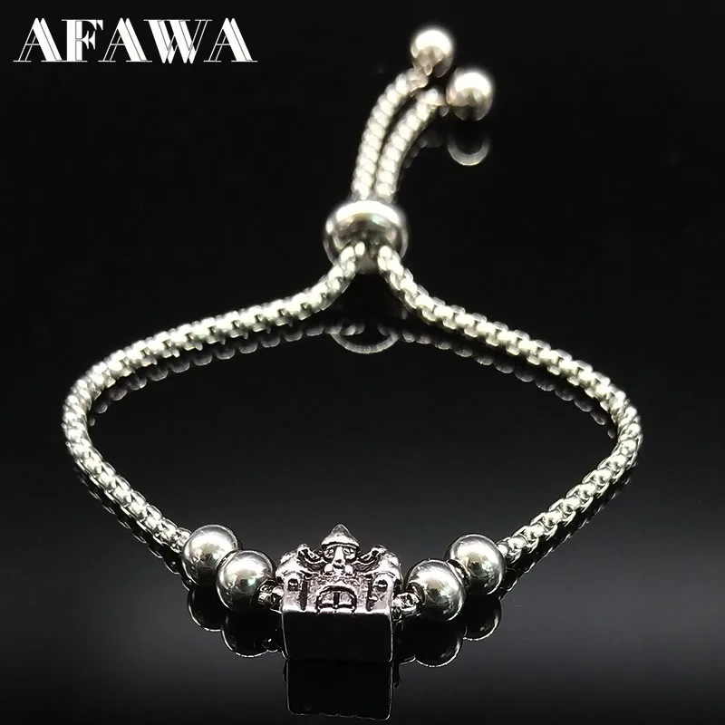 

2019 Fashion Famliy Home Stainless Steel Charm Bracelet for Women Silver Color Bracelet Jewelry pulceras para mujer B18243