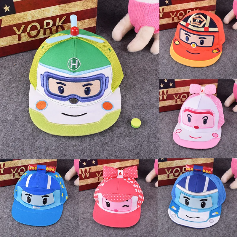 Robocar بولي قبعة بيسبول Snapback قبعة الطفل الكرتون بورورو سيارة روبوت قبعة بواقٍ للشمس التحول الربيع الصيف كاب أطفال بوي فتاة