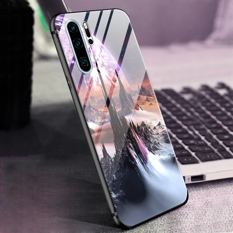 Для huawei P30 Pro чехол закаленного стекла Жесткий Чехол для huawei P30 Lite чехол P30lite чехол с планетой ТПУ бампер на P30Pro P 30