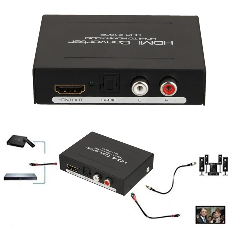 

New HDMI to Audio SPDIF+R/L Output Adapter 1080P Converter Box Audio Adapter GDeals