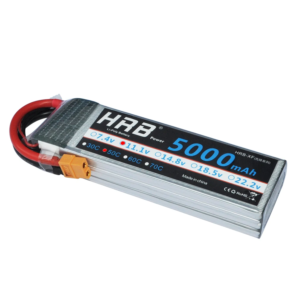 2 шт HRB 3S 11,1 v 5000mAh LiPo батарея 50C Max 100C с разъемом XT60 T для Traxxas 1:10 RC Slash Car Monster truck Drone