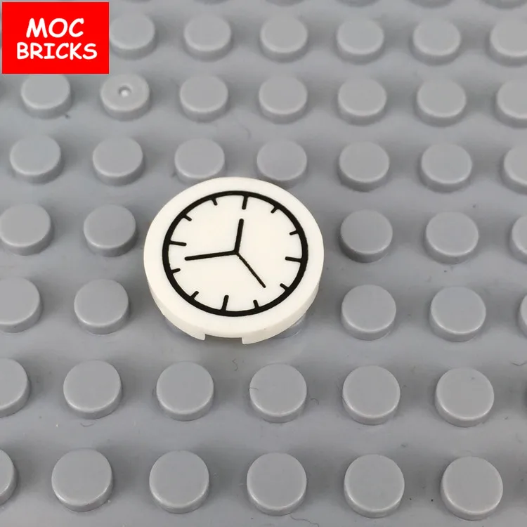 

20pcs/lot MOC BRICKS DIY White Round Tile 2x2 Clock fit with 4150px1 Educational Building Blocks Bricks kids Gifts