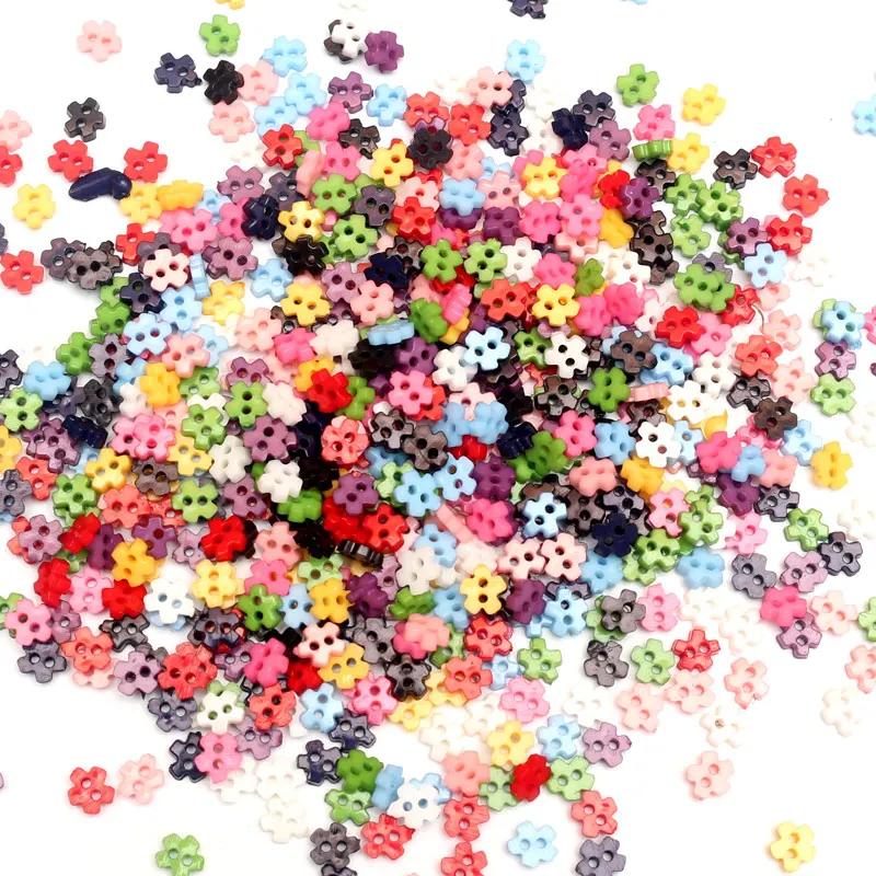 

LF 200Pcs Mixed Flowers Resin Sewing Button For Clothes Scrapbooking Decorative Needlework Botone Handicraft Diy Accessories
