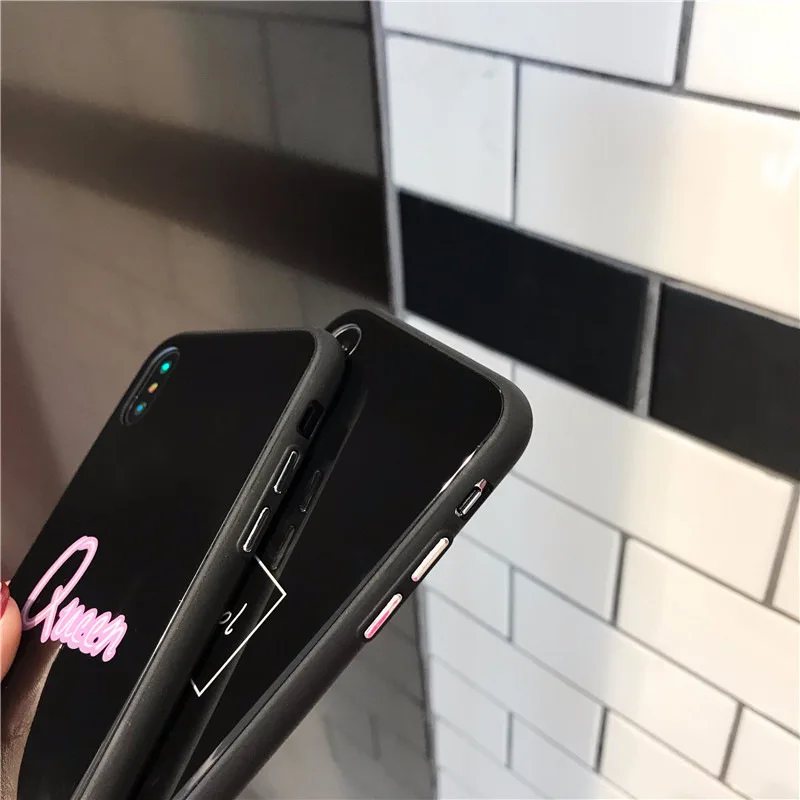 Fille CHAOLIDA Grosir Pecinta Kualitas Tinggi TPU Handphone untuk Iphone X Gliter Hitam Lembut Aksesoris Ponsel Celular Murah