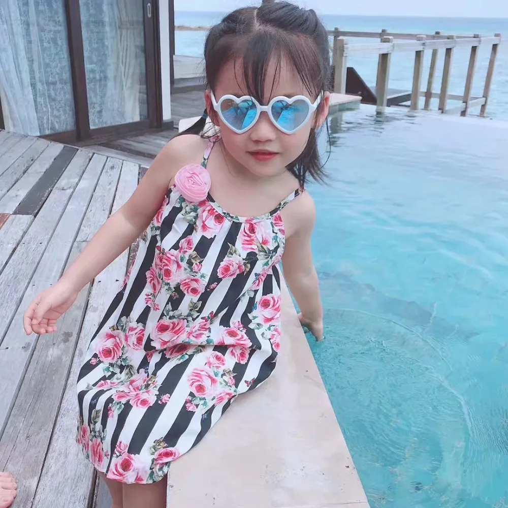 

Girls Summer Floral Dress Baby Girls Strap Princess Dress Cotton Summer Spring Girl Beach Floral Dresses